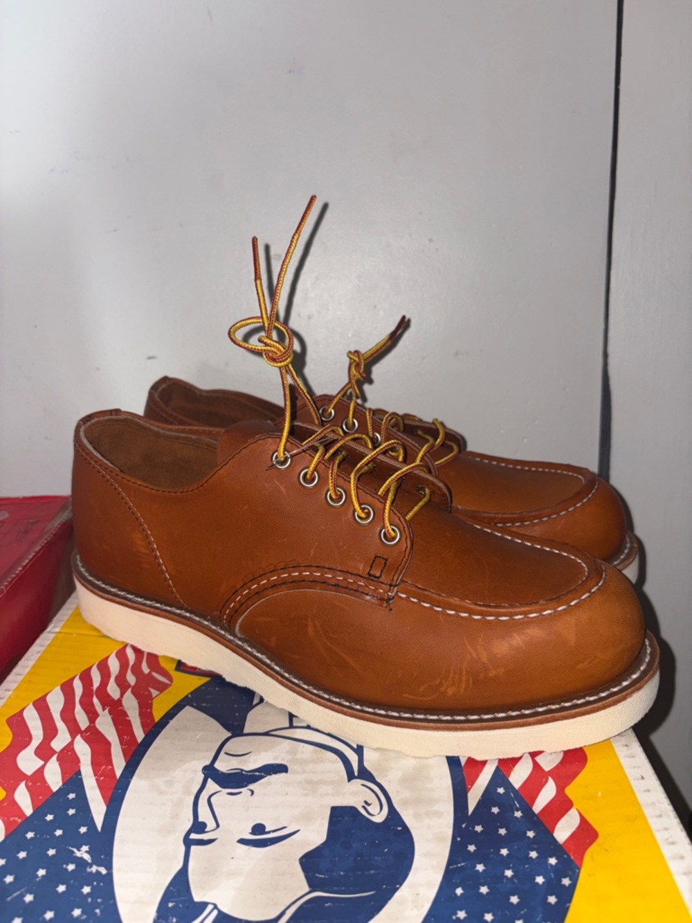 Redwing Brown Leather hard Toe Men's boots size 10.5